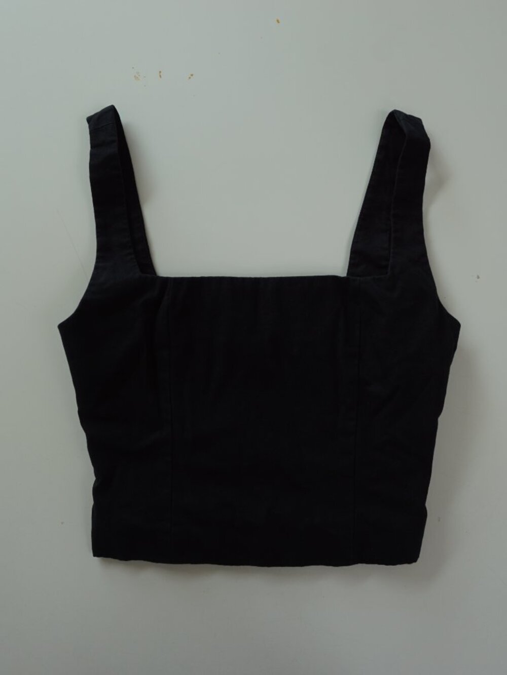 WAYF Black Corset Black Cropped Cotton Top XS Where Are You From